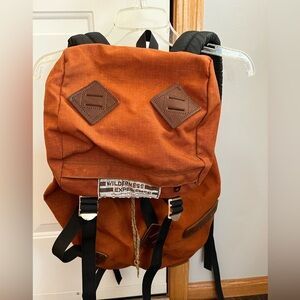 Wilderness Experience Chatsworth California orange drawstring buckle backpack